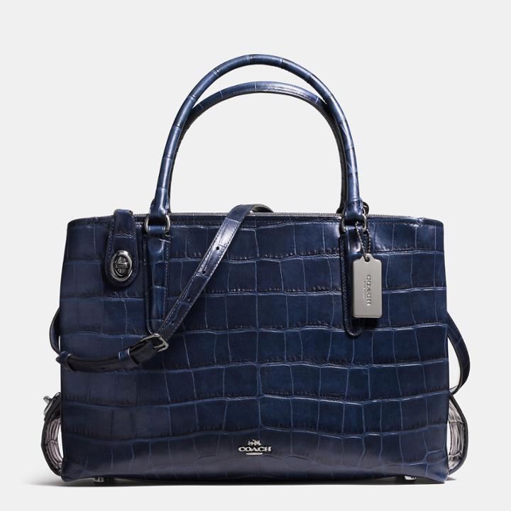 Coach Brooklyn Carryall 34 In Croc Embossed Leather
