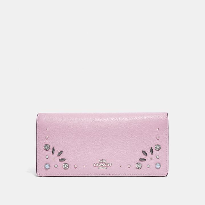 Coach Slim Wallet With Prairie Rivets