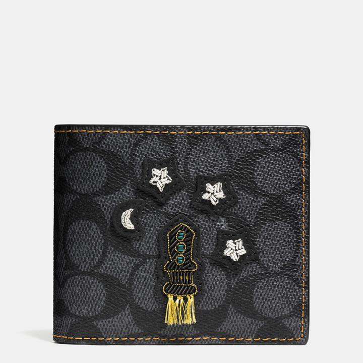 Coach 3-in-1 Wallet In Signature Coated Canvas With Embroidery