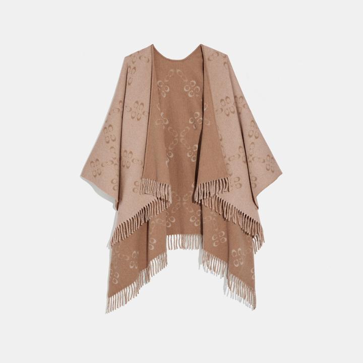 Coach Reversible Signature Monogram Poncho