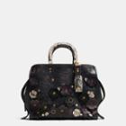 Coach Tea Rose Applique Rogue Bag In Exotic Leather