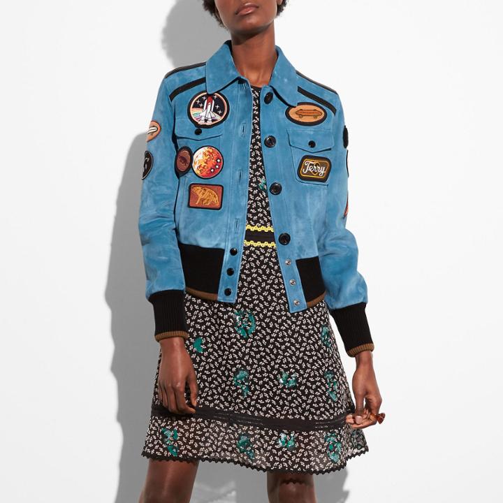 Coach Suede Jacket With Patches