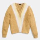 Coach Colorblock Brushed V-neck Sweater