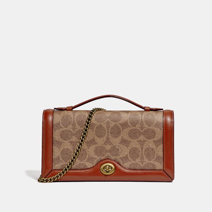 Coach Riley Chain Clutch In Colorblock Signature Canvas