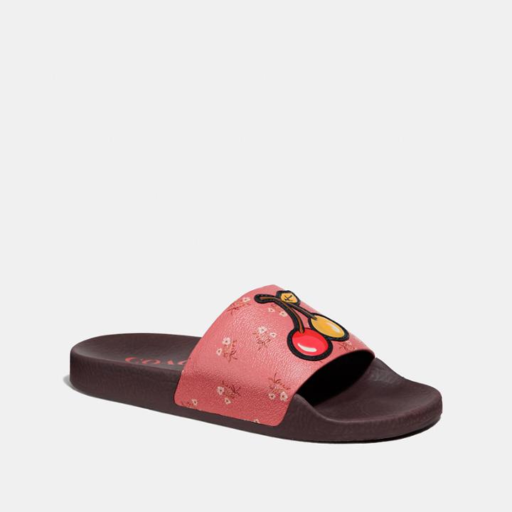 Coach Udele Sport Slide With Floral Bow Print
