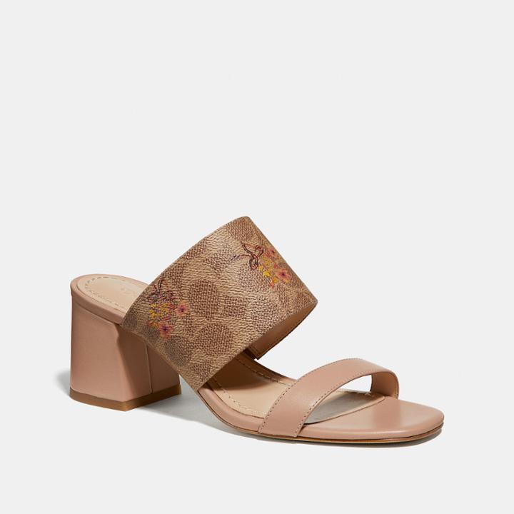 Coach Mae Mule With Floral Bow Print