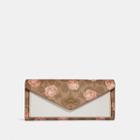 Coach Soft Wallet In Signature Rose Print