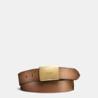 Coach Plaque Cut-to-size Reversible Burnished Leather Belt