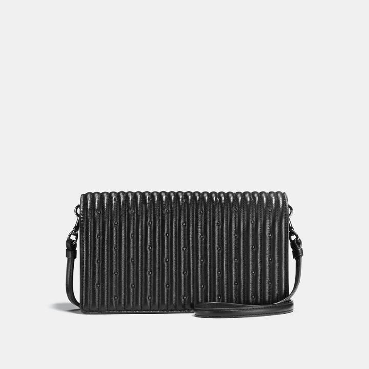 Coach Foldover Crossbody Clutch With Quilting And Rivets