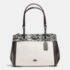 Coach Turnlock Edie Carryall In Colorblock Polished Pebble Leather With Snake Trim