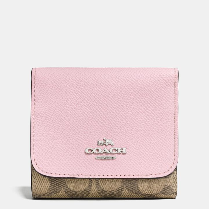 Coach Small Wallet In Colorblock Signature Coated Canvas