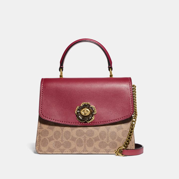 Coach Parker Top Handle In Colorblock Signature Canvas