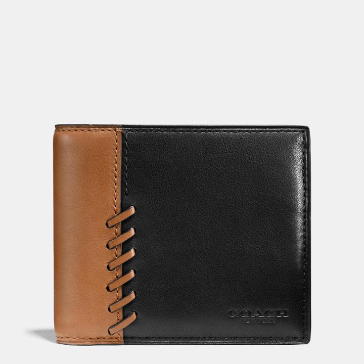 Coach Rip And Repair Compact Id Wallet In Sport Calf Leather