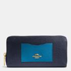 Coach Accordion Zip Wallet In Colorblock Crossgrain Leather