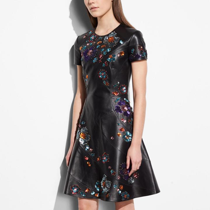 Coach Circle Dress With Leather Sequins