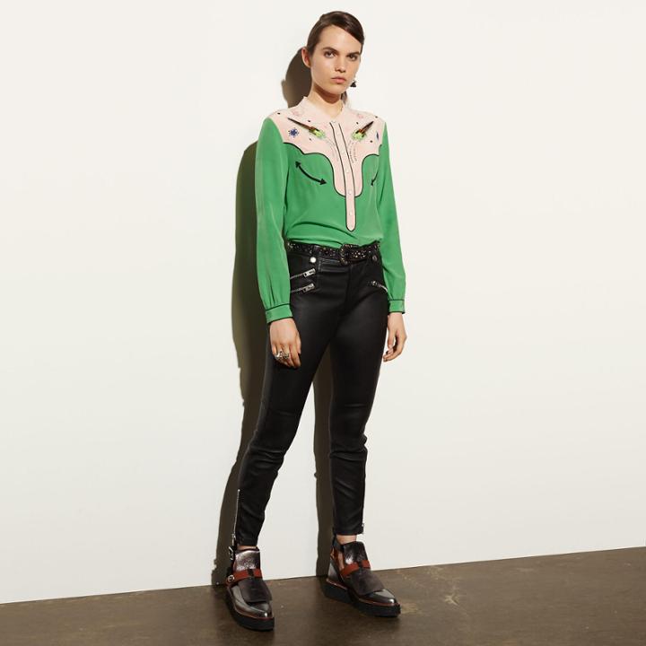 Coach Leather Biker Pant