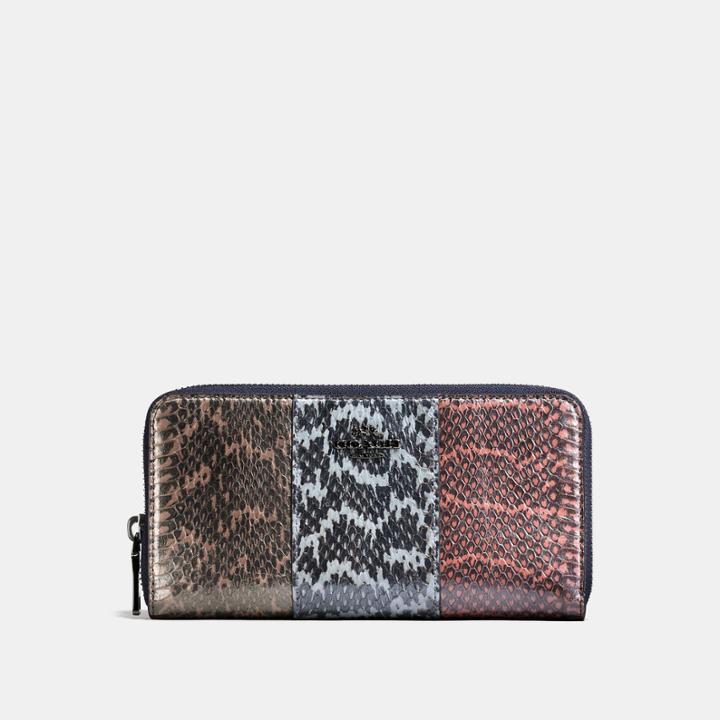Coach Accordion Zip Wallet In Striped Mixed Snake