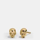 Coach Mini 18k Gold Plated Skull Stud Earrings