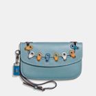 Coach Clutch With Link Detail In Glovetanned Leather