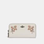 Coach Accordion Zip Wallet With Floral Embroidery