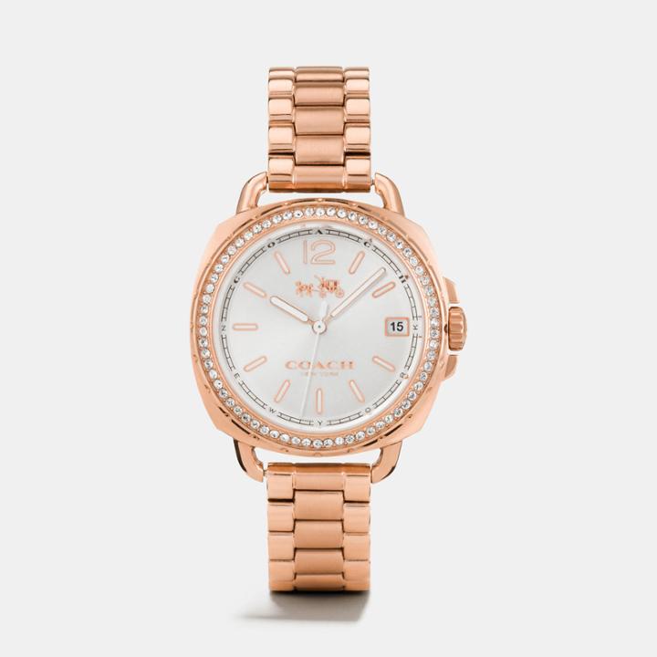 Coach Tatum Rose Gold Tone Sunray Dial Set Bracelet Watch