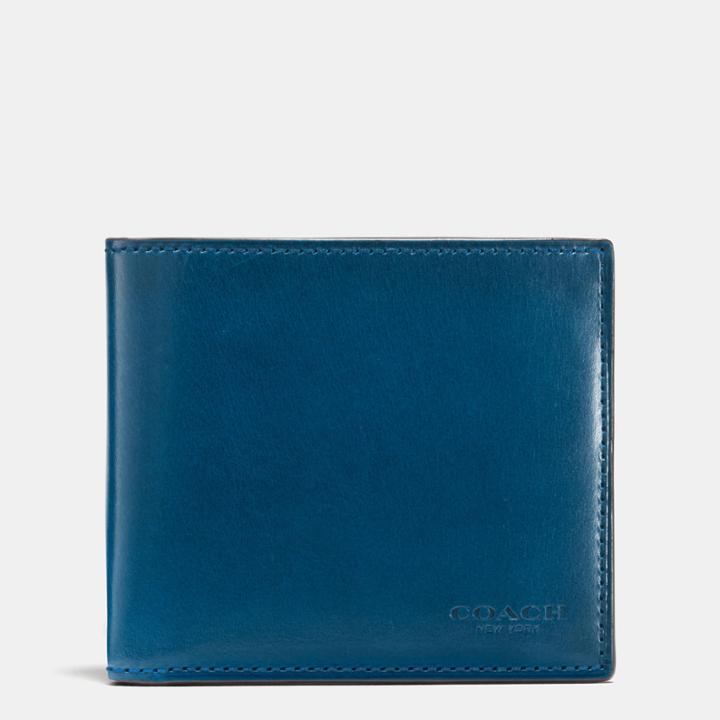 Coach Double Billfold In Water Buffalo Leather