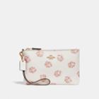 Coach Small Wristlet With Rose Print