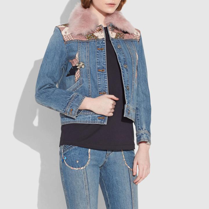 Coach Quilted Patchwork Denim Jacket