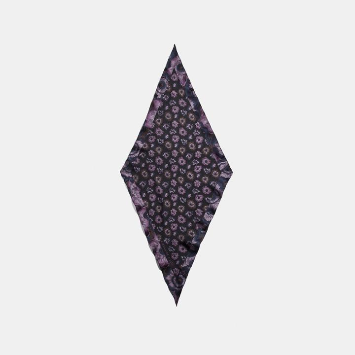Coach Silk Diamond Scarf With Kaffe Fassett Print