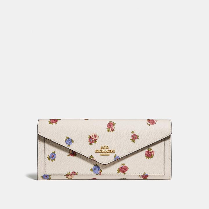 Coach Soft Wallet With Vintage Rosebud Print