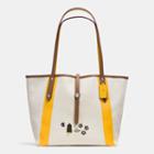 Coach Market Tote In Canvas With Souvenir Embroidery