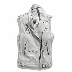 Coach - Leather Moto Vest Grey L