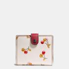Coach Small Trifold Wallet In Glovetanned Leather With Cherry Print