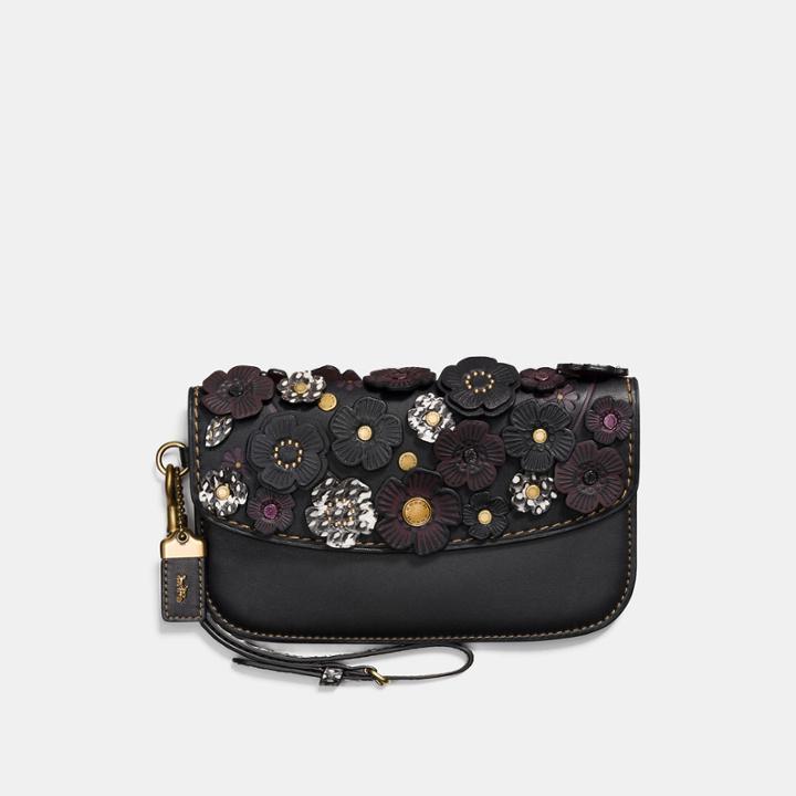 Coach Clutch With Snakeskin Small Tea Rose