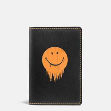 Coach Card Wallet In Glovetanned Leather With Gnarly Face Print