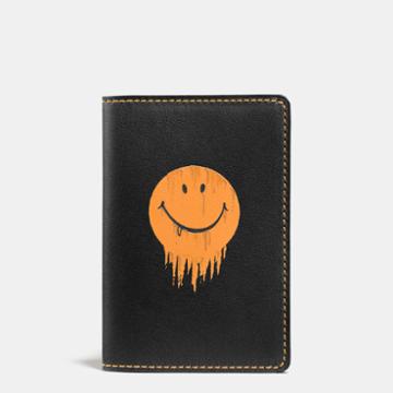 Coach Card Wallet In Glovetanned Leather With Gnarly Face Print