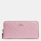 Coach Accordion Zip Wallet In Signature Embossed Leather