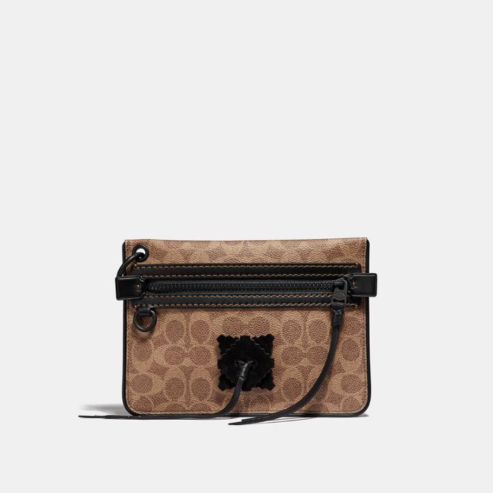 Coach Pouch 22 In Signature Canvas With Whipstitch