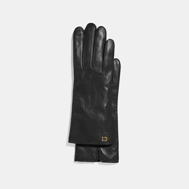 Coach Sculpted Signature Turnlock Touchscreen Gloves