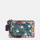 Coach Small Wristlet In Mixed Yankee Floral Print Coated Canvas