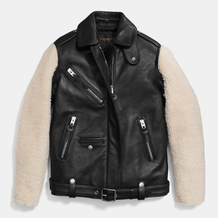 Coach Sheepskin Sleeve Jacket
