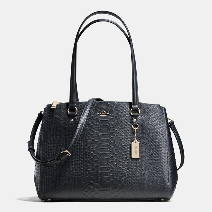 Coach Stanton Carryall In Stamped Snakeskin Leather