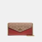 Coach Envelope Chain Wallet In Colorblock Signature Canvas