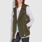 Coach Crystal Embellished Oversized Vest