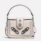 Coach Page Crossbody In Glovetanned Leather With Western Rivets And Snake Trim