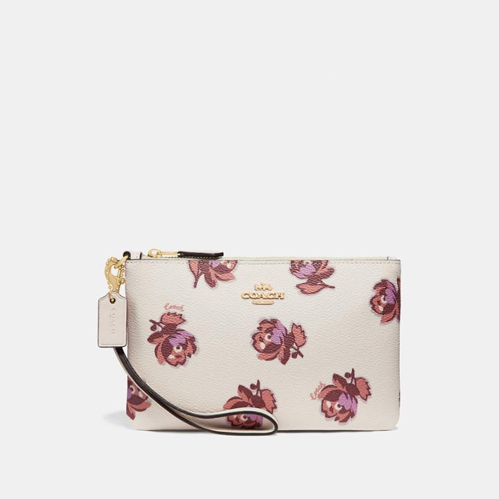 Coach Small Wristlet With Floral Print