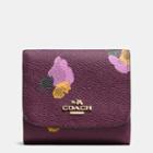 Coach Small Wallet In Floral Print Coated Canvas