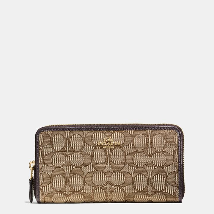 Coach Accordion Zip Wallet In Signature Jacquard