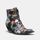 Coach Lace Up Chain Bootie With Kaffe Fassett Print