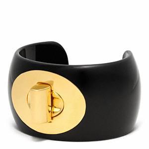 Coach   Turnlock Cuff Gold Black